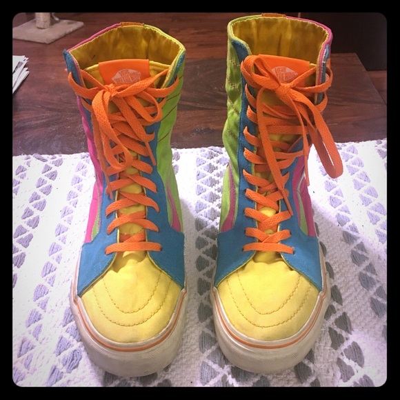 multicolor vans high top